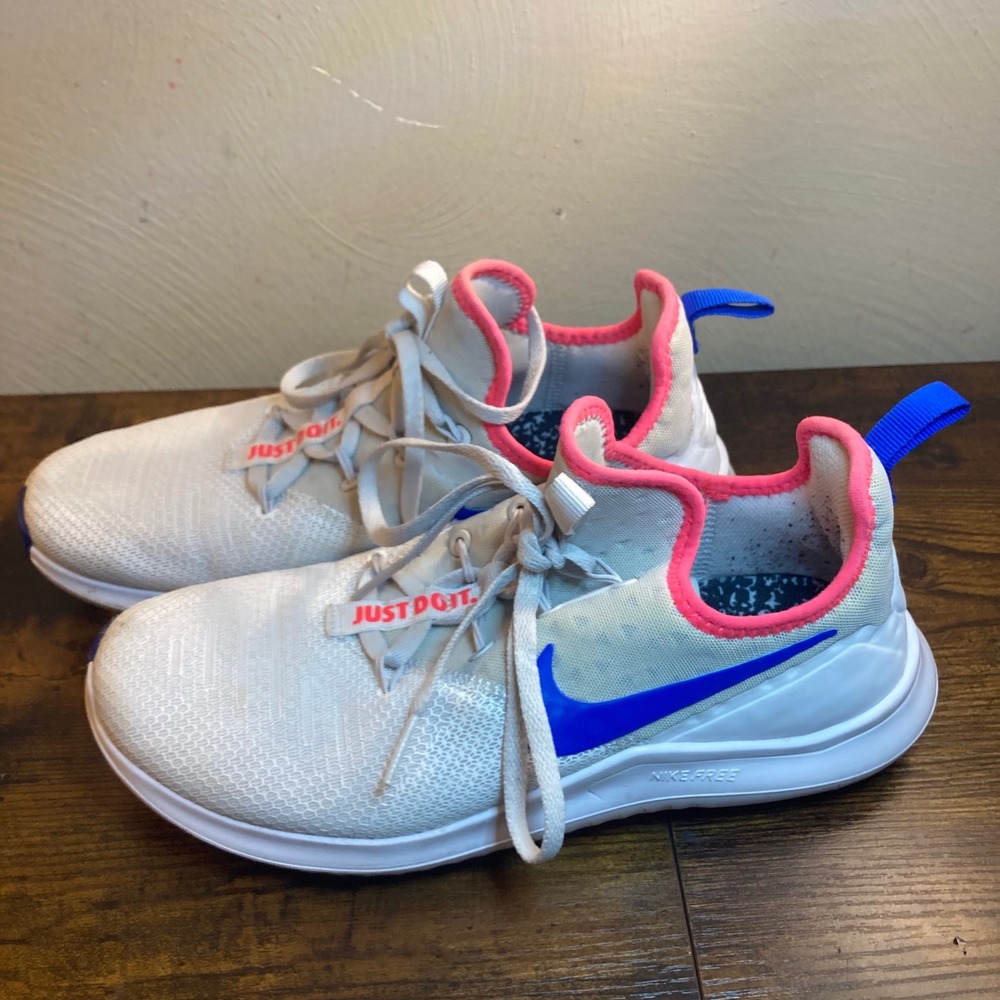 Nike Free TR 8‎ Running Training Shoes Womens 7.5 Gray Blue Pink 942888-041